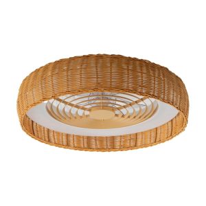 Ventilador KILIMANJARO blanco y ratán Ø 65 cm